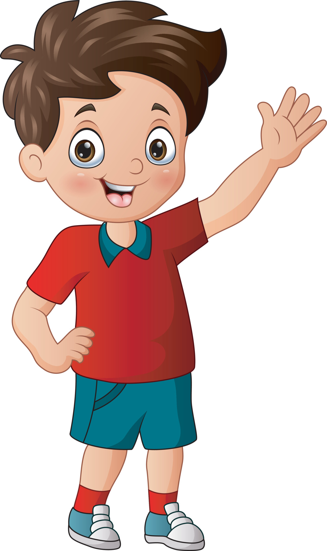 cartoon boy waving Image by Vecteezy.com